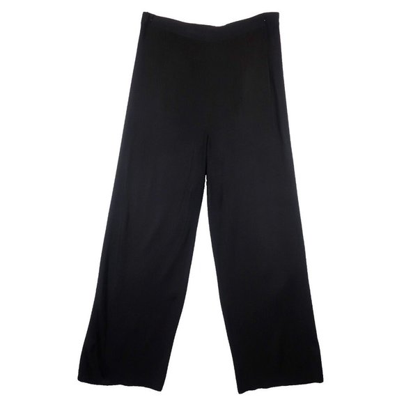 Misook Pants - Exclusively Misook Woman Black Wide Leg Pants Pull On Acrylic Blend Size 1X